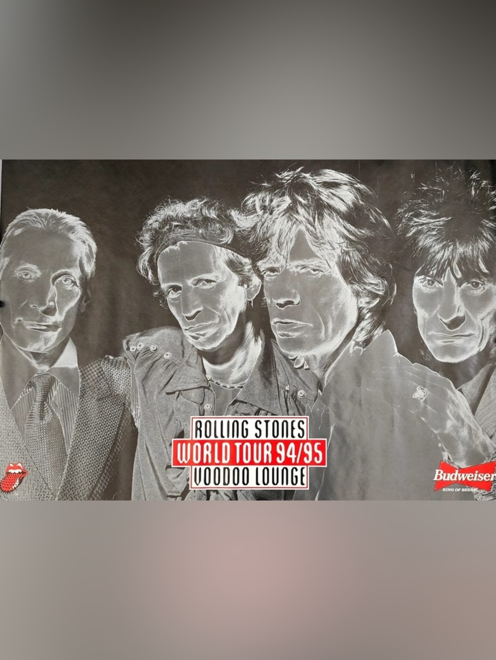 Rolling Stones World Tour 94/95 Voodoo Lounge Poster, pin and ticket stub